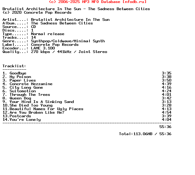 Brutalist_Architecture_In_The_Sun-The_Sadness_Between_Cities-CD-2020