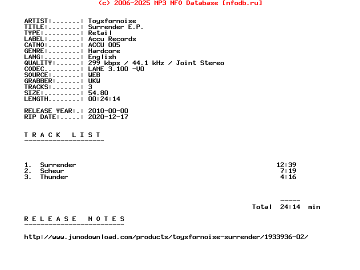 Toysfornoise-Surrender_E.P.-(ACCU_005)-WEB-2010