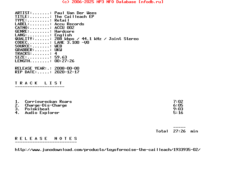 Paul_Van_Der_Wees-The_Cailleach_Ep-(ACCU_002)-WEB-2008