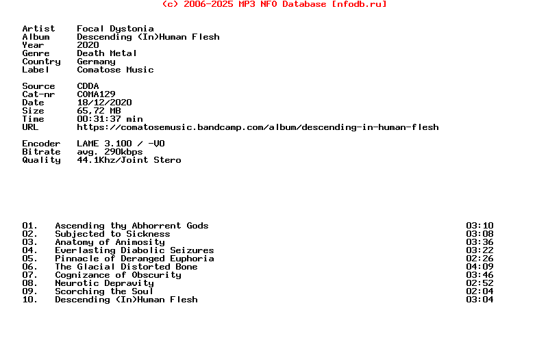 Focal_Dystonia-Descending_(IN)Human_Flesh-CD-2020