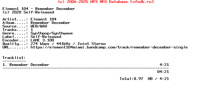 Element_104-Remember_December-Single-WEB-2020
