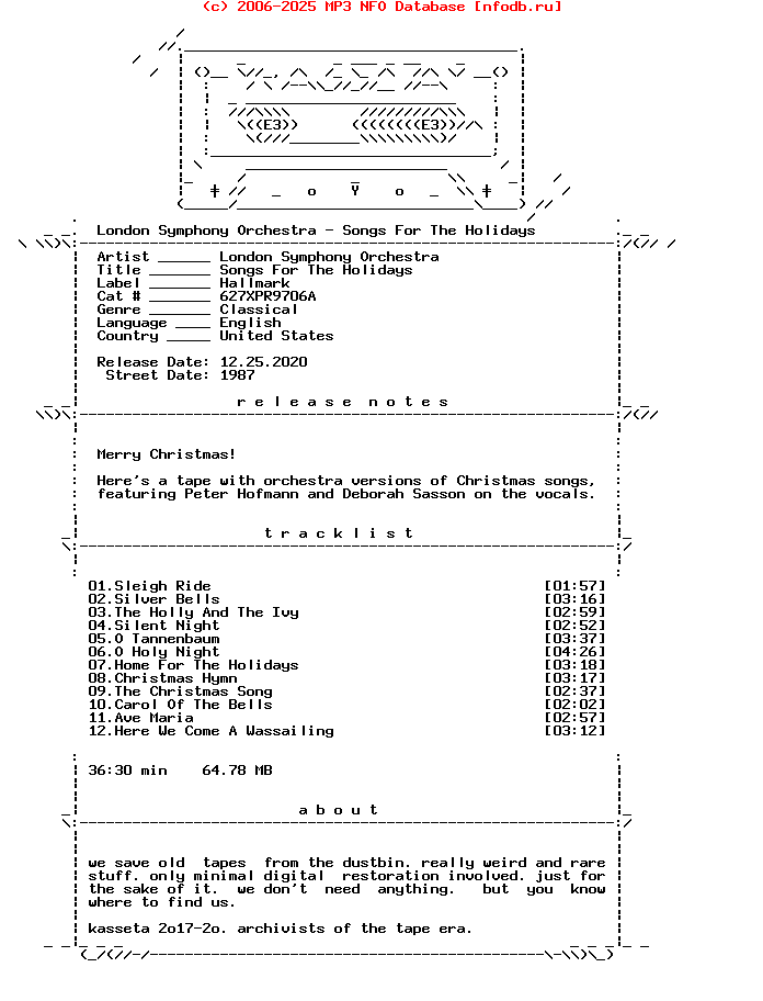 London_Symphony_Orchestra-Songs_For_The_Holidays-Tape-1987-Kass