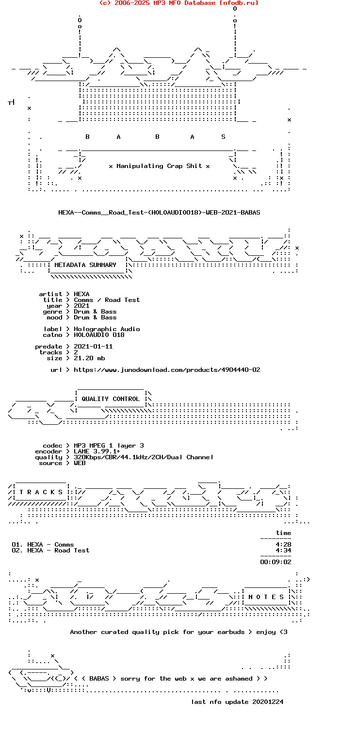 Hexa--Comms__Road_Test-(HOLOAUDIO018)-WEB-2021-BABAS
