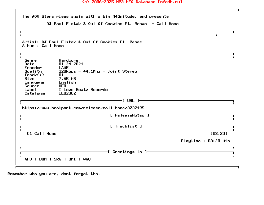 Dj_Paul_Elstak_And_Out_Of_Cookies_Ft._Renae-Call_Home-(ILB2002)-Single-WEB-2021