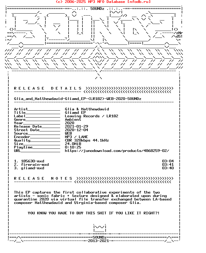 Glia_And_Matthewdavid-Gliamd_Ep-(LR182)-WEB-2020-Snz