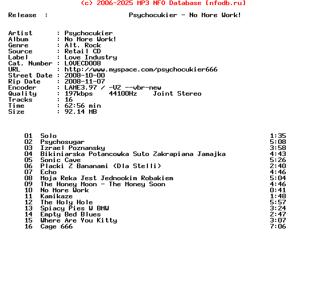 Psychocukier-No_More_Work-(LOVECD008)-CD-2008