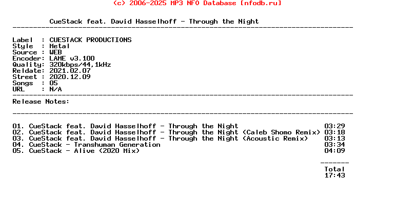 Cuestack_Feat._David_Hasselhoff-Through_The_Night-WEB-2020