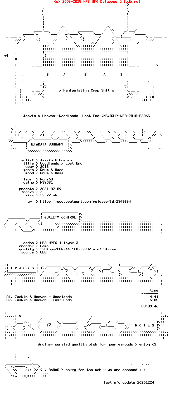 Jaskin_X_Uneven--Woodlands__Lost_End-(NSY031)-WEB-2018-BABAS