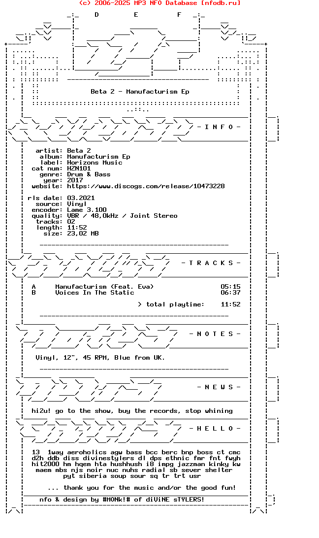 Beta_2-Manufacturism_Ep-(HZN101)-Vinyl-2017