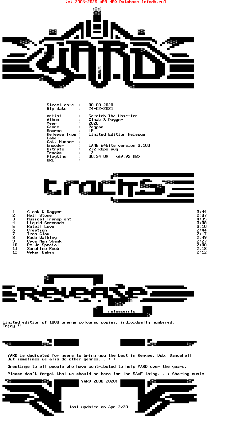 Scratch_The_Upsetter-Cloak_And_Dagger-Limited_Edition_Reissue-Lp-2020-YARD