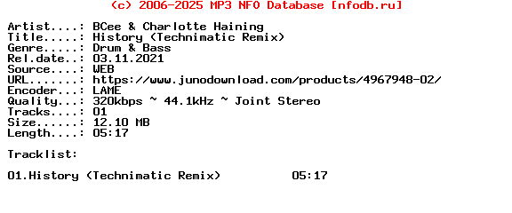 Bcee_And_Charlotte_Haining-History_(TECHNIMATIC_REMIX)-(SPEAR141)-Single-WEB-2021