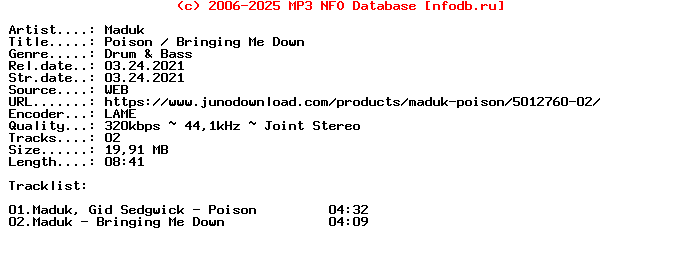 Maduk-Poison__Bringing_Me_Down-(UKF045)-WEB-2021