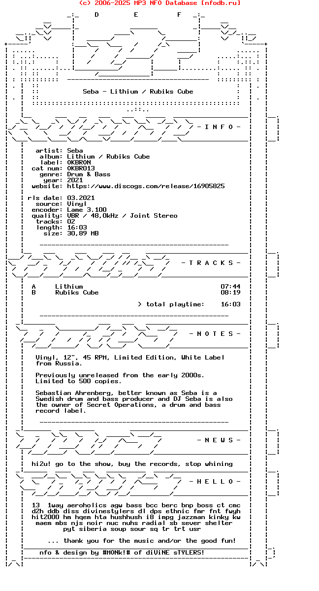 Seba-Lithium_Rubiks_Cube-(OKBR013)-Limited_Edition_Whitelabel-Vinyl-2021