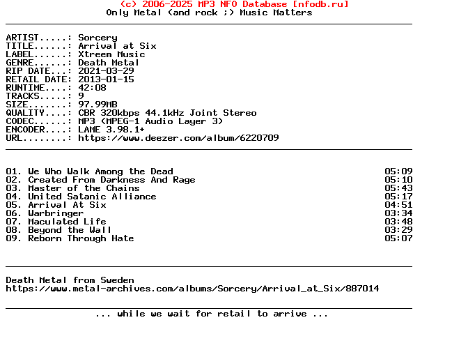 Sorcery-Arrival_At_Six-WEB-2013