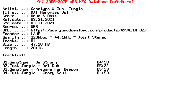 Genotype_And_Just_Jungle-Dat_Memories_Vol_7-(GLABDM007)-WEB-2021