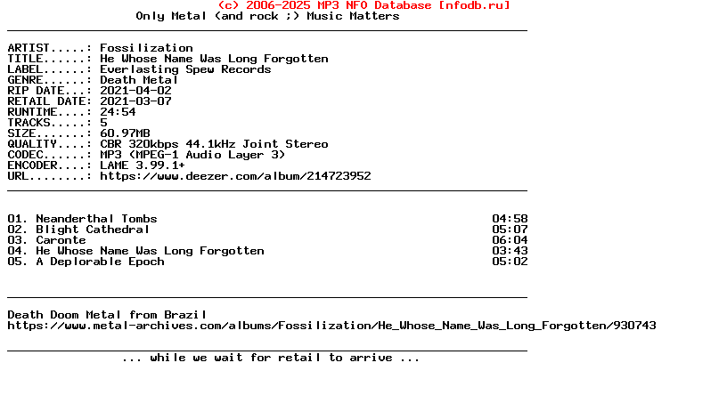 Fossilization-He_Whose_Name_Was_Long_Forgotten-EP-WEB-2021