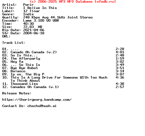 Porir-I_Belive_In_This-2004