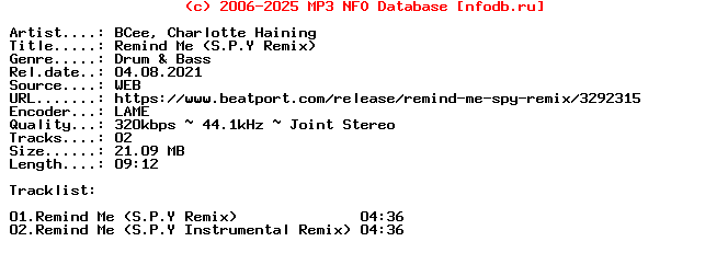 Bcee_And_Charlotte_Haining-Remind_Me_(S.P.Y_REMIX)-(SPEAR143)-WEB-2021-PTC