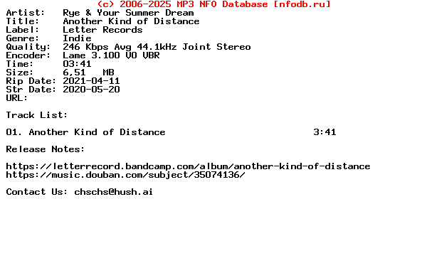 Rye_And_Your_Summer_Dream-Another_Kind_Of_Distance-CDS-2020