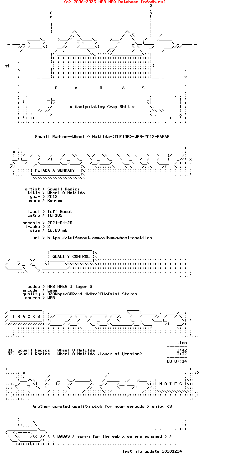 Sowell_Radics--Wheel_O_Matilda-(TUF105)-WEB-2013-BABAS