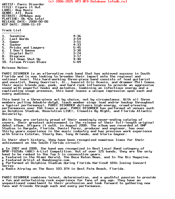 Panic_Disorder-Figure_It_Out-2008