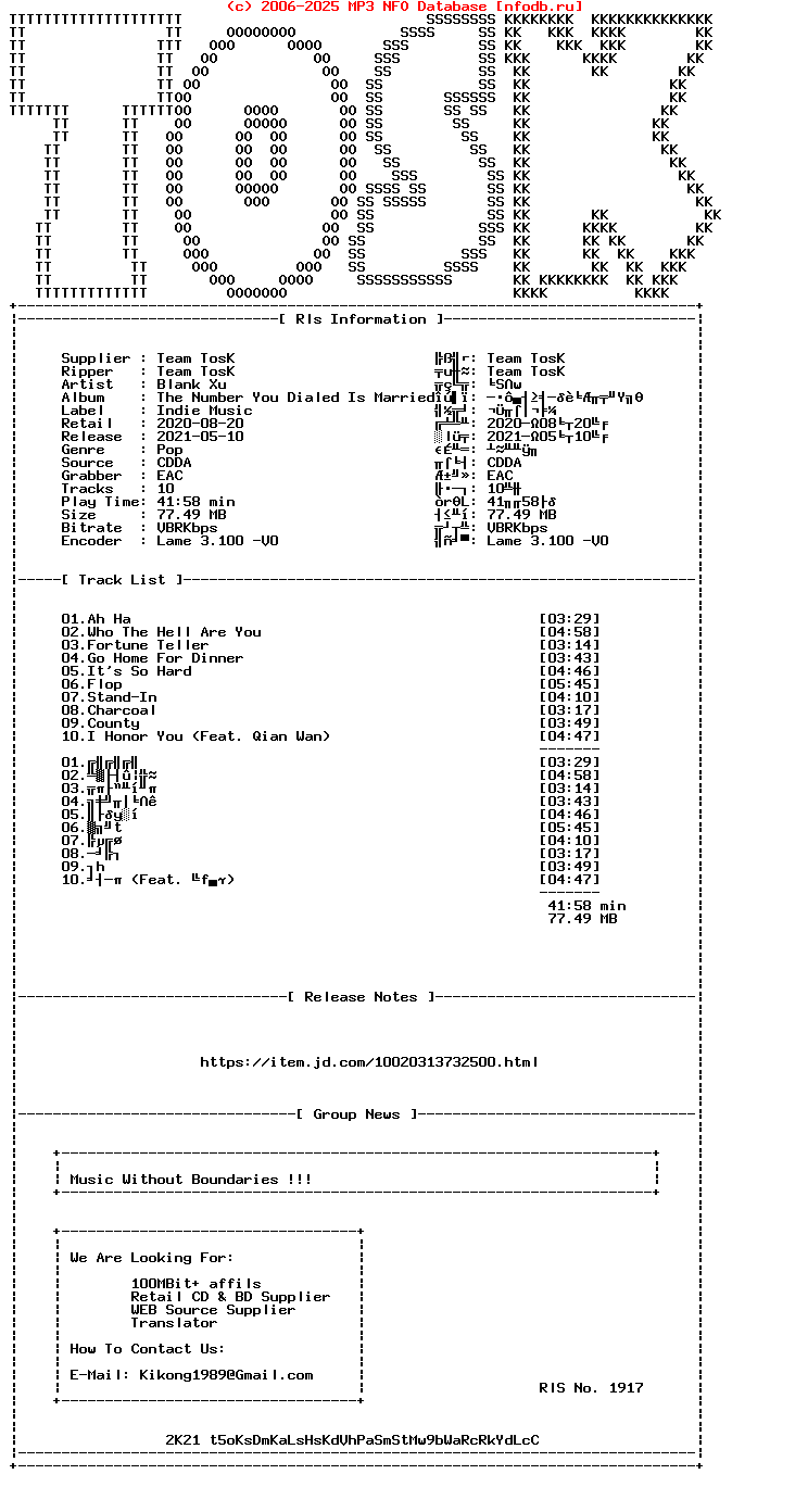 Blank_Xu-The_Number_You_Dialed_Is_Married-Cn-2020-TosK
