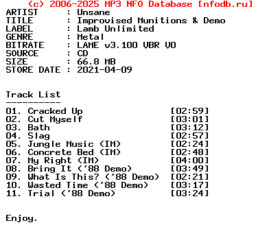 Unsane-Improvised_Munitions_And_Demo-2021