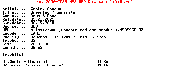 Genic_And_Sensus-Unwanted__Generate-(VDL052)-WEB-2020