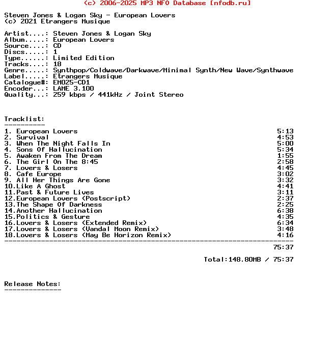 Steven_Jones_And_Logan_Sky-European_Lovers-Limited_Edition-CD-2021