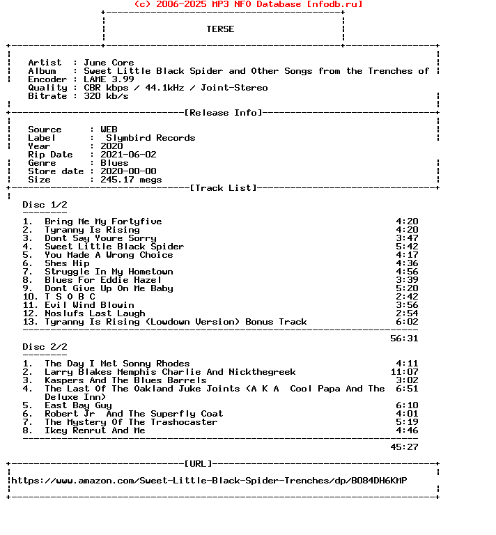 June_Core-Sweet_Little_Black_Spider_And_Other_Songs_From_The_Trenches_Of_The_Blues-2020-2CD-Terse