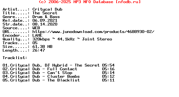 Critycal_Dub-The_Secret-(DEEPIN080)-WEB-2020