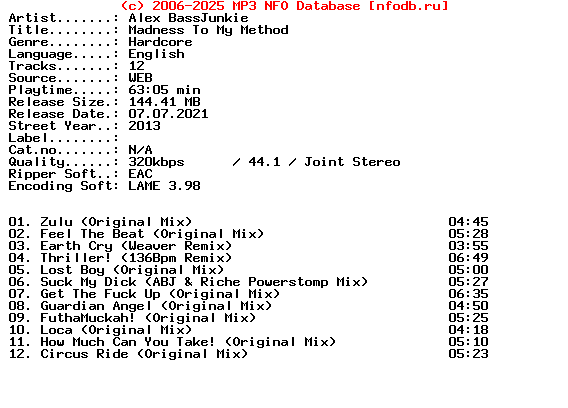 Alex_Bassjunkie-Madness_To_My_Method-2013-XTC