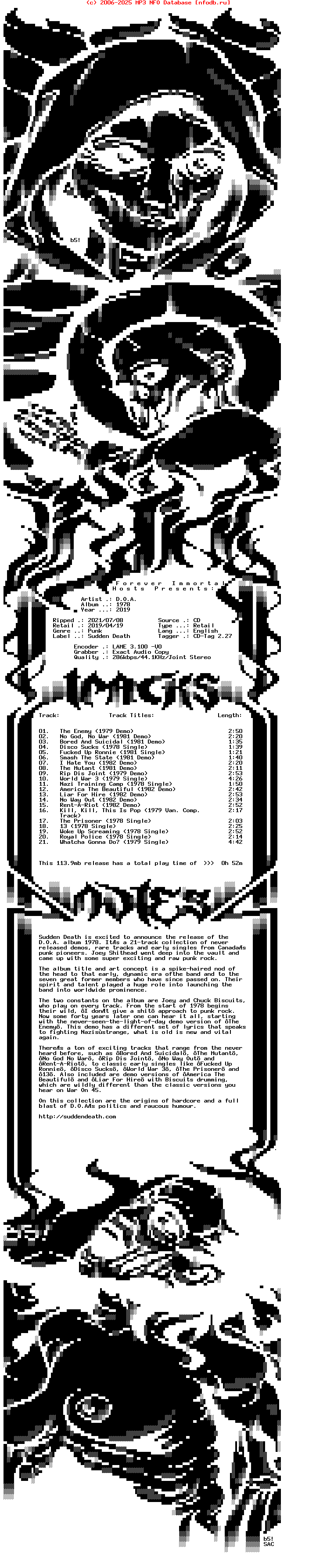 D.O.A.-1978-CD-2019