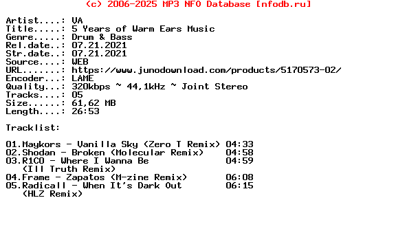 VA-5_Years_Of_Warm_Ears_Music-(EARS025)-WEB-2021