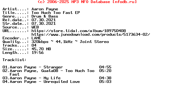 Aaron_Payne-Too_Much_Too_Fast_Ep-(INFLUENZA246)-WEB-2021