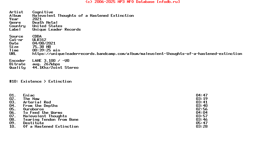 Cognitive-Malevolent_Thoughts_Of_A_Hastened_Extinction-CD-2021