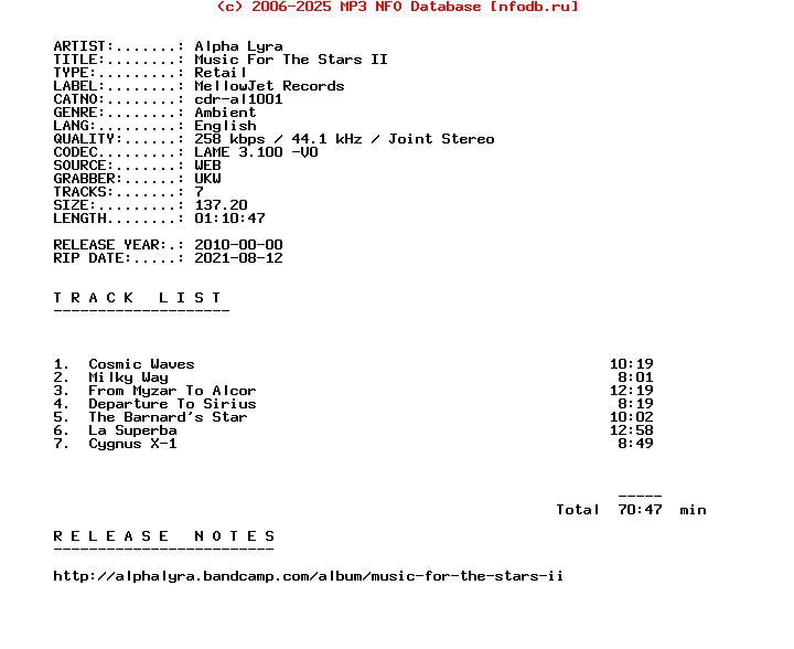 Alpha_Lyra-Music_For_The_Stars_Ii-(CDR-AL1001)-WEB-2010