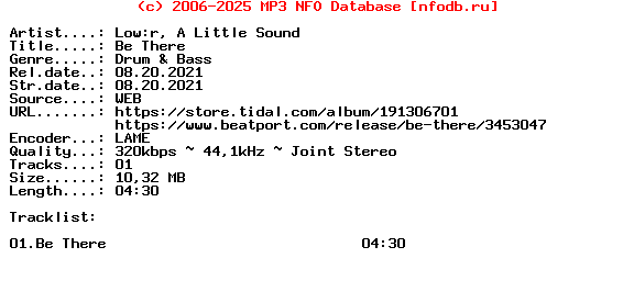 Lowr_And_A_Little_Sound-Be_There-(SPEAR163)-Single-WEB-2021
