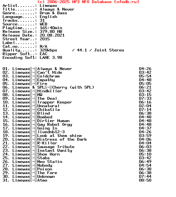 Limewax-Always_And_Never-2015-XTC