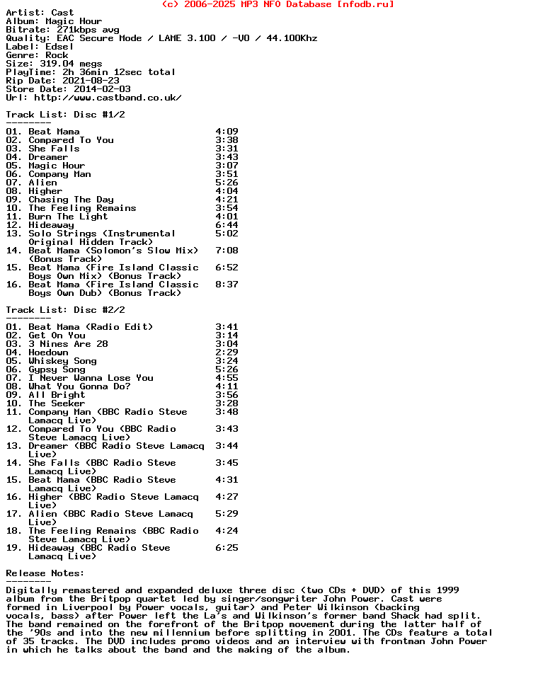 Cast-Magic_Hour-(REMASTERED)-2CD-2014