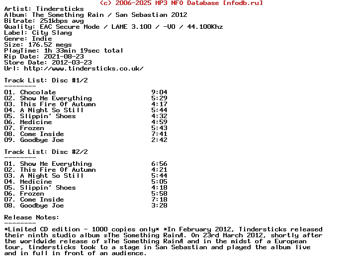 Tindersticks-The_Something_Rain-San_Sebastian_2012-(LIMITED_EDITION)-2CD-2012