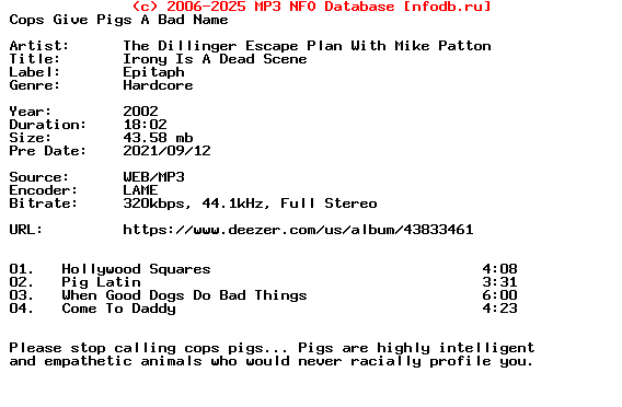 The_Dillinger_Escape_Plan_With_Mike_Patton-Irony_Is_A_Dead_Scene-EP-WEB-2002