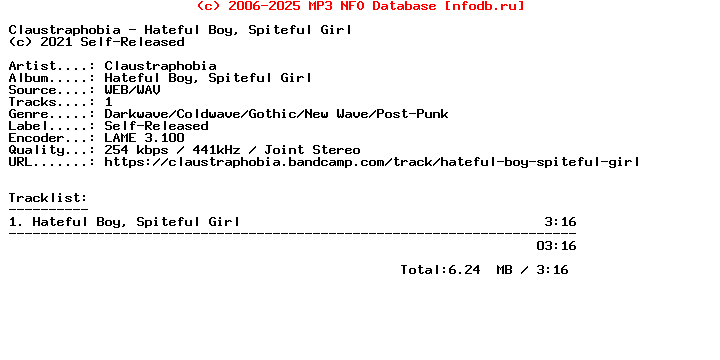 Claustraphobia-Hateful_Boy_Spiteful_Girl-Single-WEB-2021