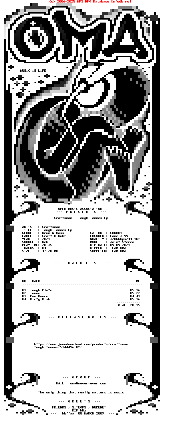 Craftsman--Tough_Tonnes_Ep-(CND001)-WEB-2021-OMA