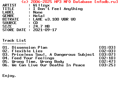 Willzyx-I_Dont_Feel_Anything-EP-2021