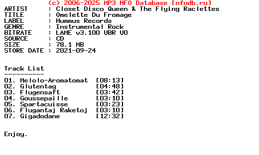 Closet_Disco_Queen_And_The_Flying_Raclettes-Omelette_Du_Fromage-2021