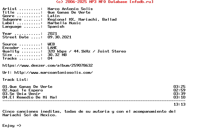 Marco_Antonio_Solis-Que_Ganas_De_Verte-ES-EP-WEB-2021