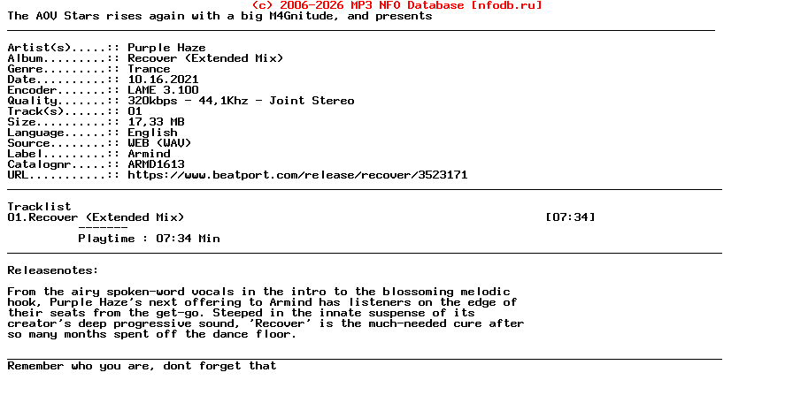 Purple_Haze-Recover_(EXTENDED_MIX)-(ARMD1613)-Single-WEB-2021