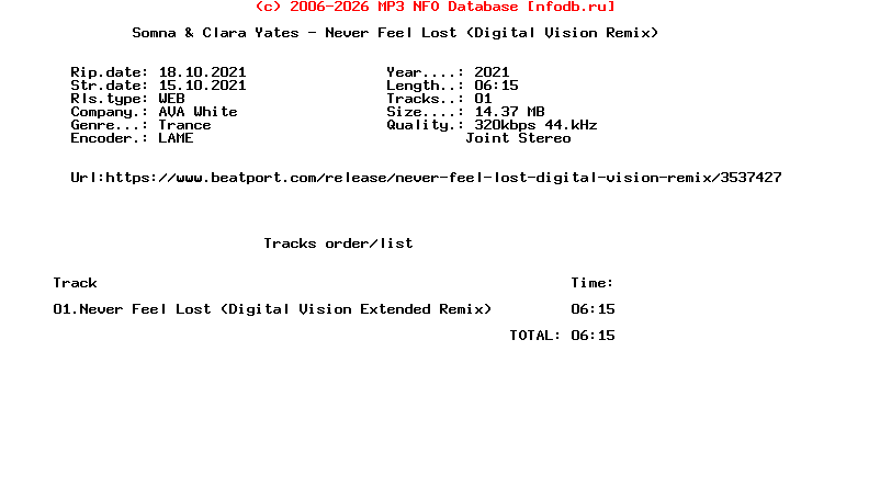 Somna_And_Clara_Yates_-_Never_Feel_Lost_(DIGITAL_VISION_REMIX)-(AVAW225)-Single-WEB-2021