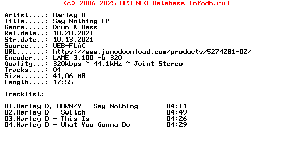 Harley_D-Say_Nothing_Ep-(UND008)-WEB-2021